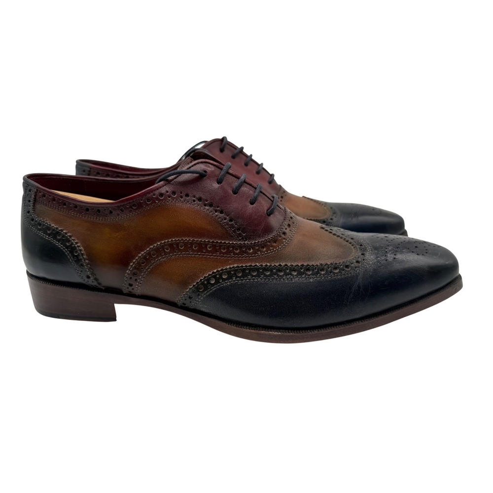 Paul Parkman Wingtip Oxfords Mens 46 Multi Color Excellent Leather Brogue Shoes - Picture 2 of 11
